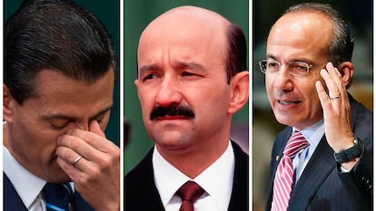 Los tres expresidentes de México señalados por Emilio Lozoya: Enrique Peña, Carlos Salinas y Felipe CalderónGETTY IMAGES