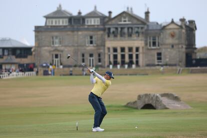 Sergio García, este domingo en la salida del hoyo 18 de Saint Andrews.