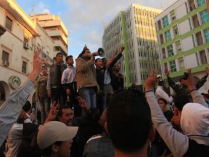 Protesta contra el Consejo Nacional, el miércoles en Bengasi.