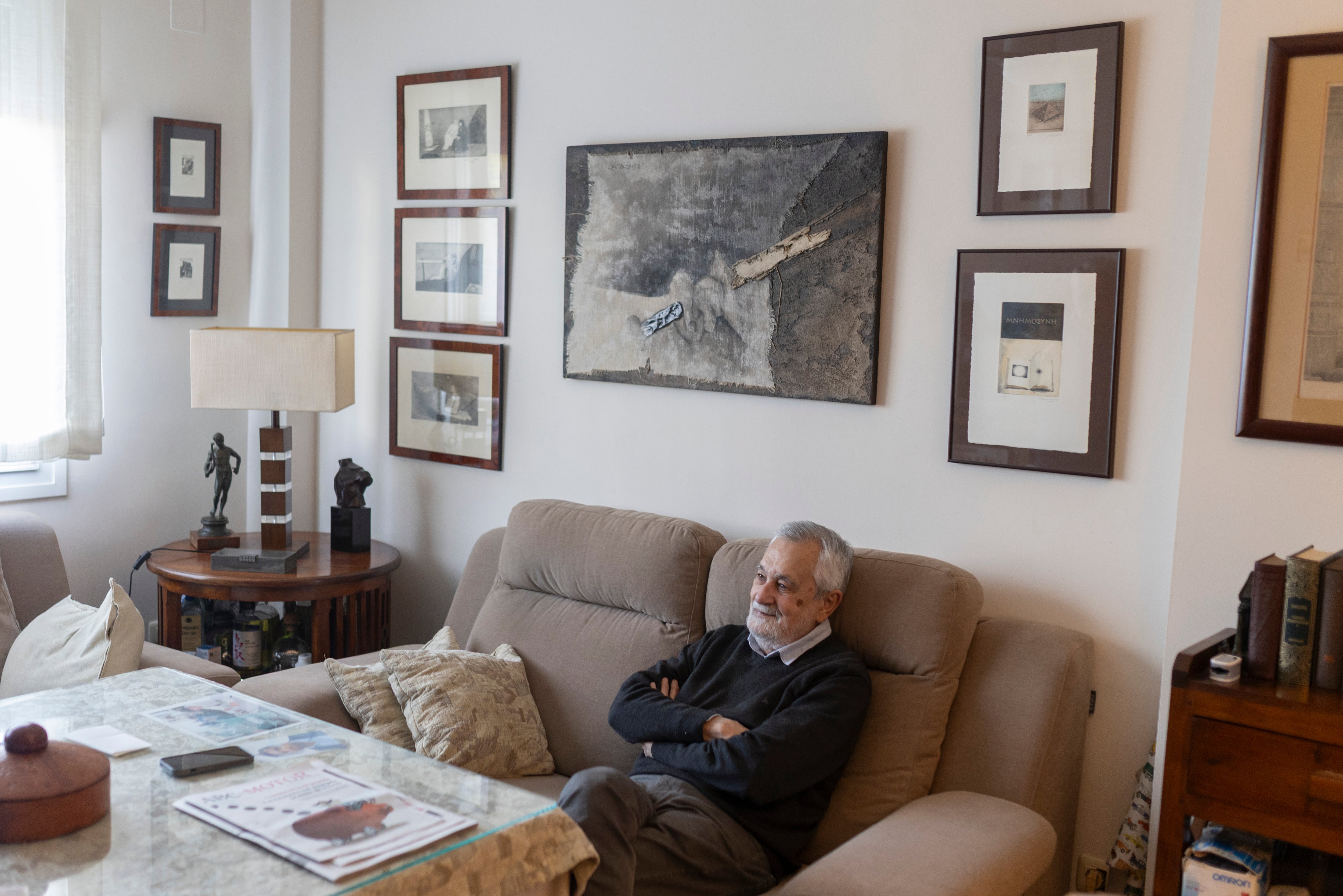 Griñán, en su domicilio durante la entrevista.