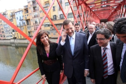 Rajoy ha paseado esta mañana por Girona junto a Alicia Sánchez-Camacho