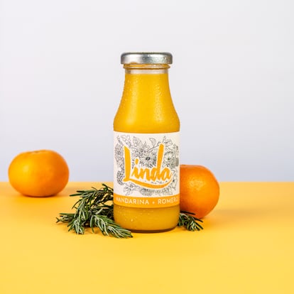 Tangerine and rosemary juice from Linda Drinks.  Image provided by the brand.