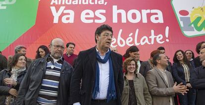 Diego Valderas en el acto de presentaci&oacute;n de las canditaturas de IU para las pr&oacute;ximas elecciones andaluzas.