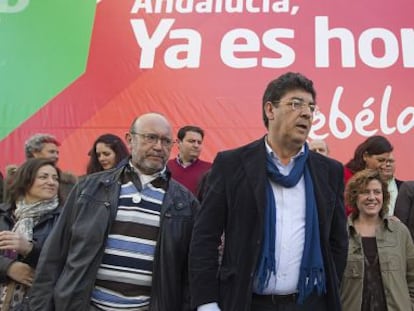 Diego Valderas en el acto de presentación de las canditaturas de IU para las próximas elecciones andaluzas.