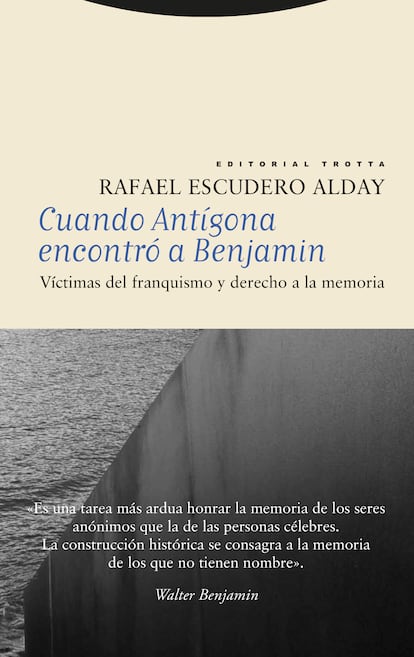 Portada de 'Cuando Antgona encontr a Benjamn', de Rafael Escudero Alday