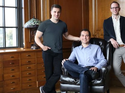 Los fundadores de Airbnb, Brian Chesky, Nathan Blecharczyk y Joe Gebbia.