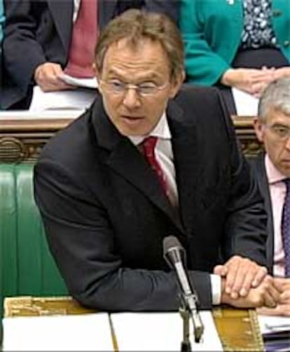 Imagen tomada de la televisión de la comparecencia de Blair ante la Cámara de los Comunes.