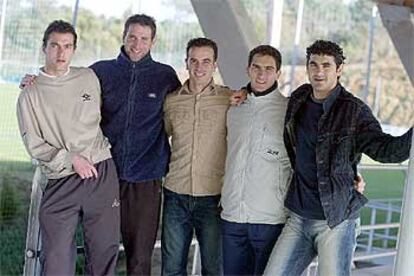 Luciano, Nacho, Jonathan, Israel y Jorge, canteranos del Celta B.