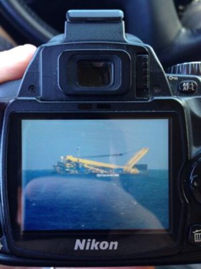 An image from Twitter user @javicelard of the craft seen off the coast of Gran Canaria.