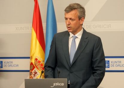 Alfonso Rueda durante la rueda de prensa tras el Consello