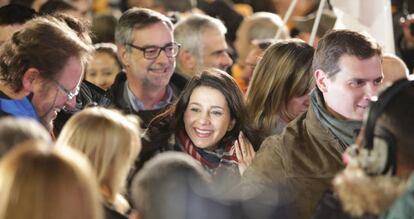 In&eacute;s Arrimadas en el acto de final de campa&ntilde;a, este martes.