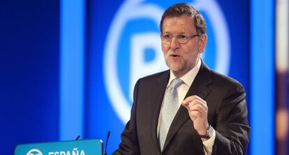 Mariano Rajoy during a rally in Santander on Tuesday.