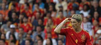 Fernando Torres, durante el partido ante Corea del Sur.