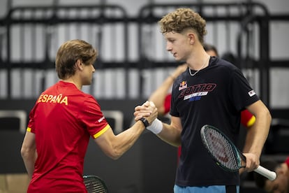 Ferrer y Landaluce, durante un entrenamiento.