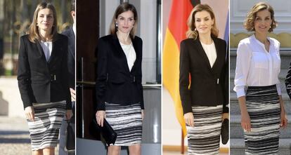 La reina Letizia, con su falda favorita.