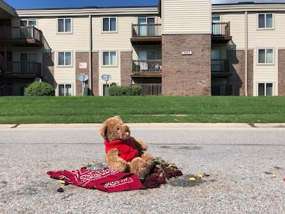 Un oso de peluche se encontraba el 2 de agosto en la calzada de una calle de Ferguson (Misuri), donde en 2014 murió un chico negro desarmado por tiros de la policía.