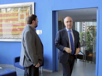 Duran y Junqueras, en la reunión que mantuvieron en diciembre 2013