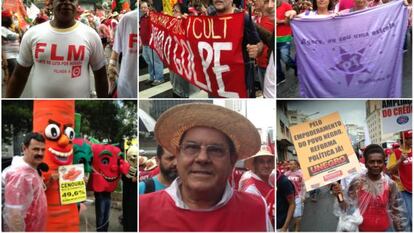 Manifestantes do ato em S&atilde;o Paulo.