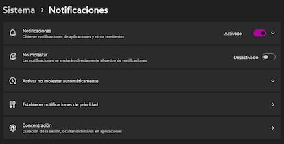 Gestión de notificaciones en Windows 11