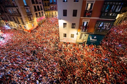 The Running of the Bulls in Pamplona in 2019.