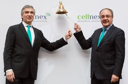 Francisco Reyn&eacute;s, presidente de Cellnex, y Tob&iacute;as Mart&iacute;nez, consejero delegado.