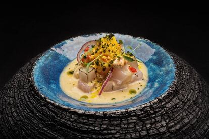 Cebiche de lubina. Restaurante Abama de Martin Berasategui, Tenerife