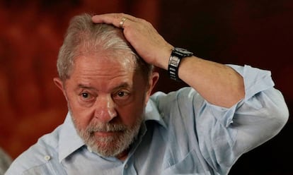 Lula no evento que promoveu sua pr&eacute;-candidatura &agrave; presid&ecirc;ncia em 2018.