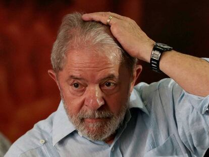 Lula no evento que promoveu sua pr&eacute;-candidatura &agrave; presid&ecirc;ncia em 2018.