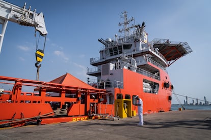 Buque ARC Caribe de la Armada Nacional, en Cartagena, el 23 de febrero de 2024.