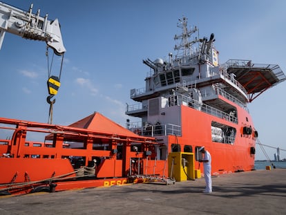 Buque ARC Caribe de la Armada Nacional, en Cartagena, el 23 de febrero de 2024.