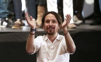 Pablo Iglesias, a l'assemblea de Podem.