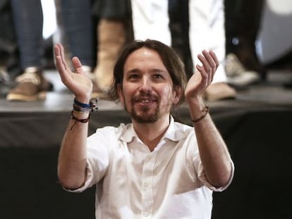 Pablo Iglesias, a l'assemblea de Podem.