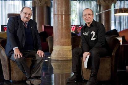 Umberto Eco en el programa 'Página 2', con Óscar López.