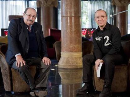 Umberto Eco en el programa &#039;P&aacute;gina 2&#039;, con &Oacute;scar L&oacute;pez.