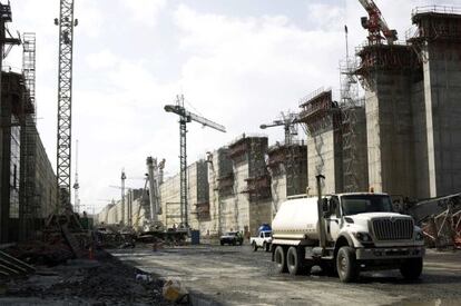 Obras de la ampliación del Canal de Panamá.