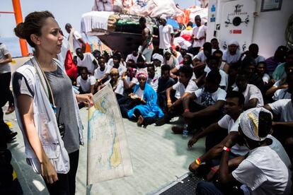 Situación a bordo del barco Aquarius, en el que viajan 629 migrantes.