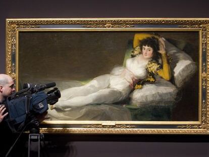 Inauguraci&oacute;n de la exposici&oacute;n sobre Goya que se pudo ver en Caixaforum de Barcelona en 2012.