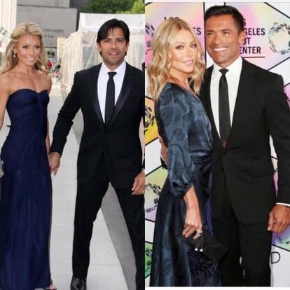 La presentadora estadounidense Kelly Ripa y su esposo Mark Consuelos, igual de enamorados que 10 años atrás.