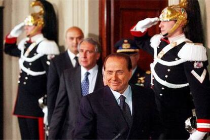 Silvio Berlusconi, en la sede de la presidencia italiana, tras recibir el encargo de formar Gobierno.