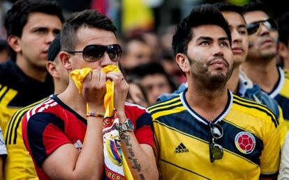 Aficionados colombianos durante el Mundial de 2014.