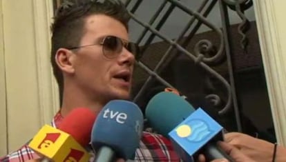 Istvan Horvath, el amigo de Sergio Morate, durante una comparecencia a los medios en Rumanía.