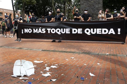 Miembros de la industria del entretenimiento protestan en Medellín