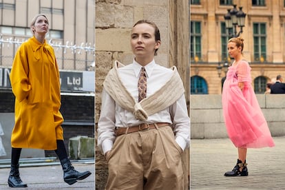 Villanelle (Killing Eve)

El vestuario de Villanelle (Jodie Comer) en la serie de HBO levanta tantos suspiros como su arriesgado personaje. Molly Goddard, Erdem, Dries Van Noten o Miu Miu firman sus looks icónicos. Desde un pijama azul con estampados de cómic de superhéroes hasta artículos vintage o la exclusividad de los diseños firmados por marcas como Chloé, Yves Saint Laurent, Isabel Marant o Alexander McQueen. El armario de la asesina más irresistible de la televisión bien vale su segundo puesto.