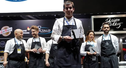 El chef español Nanín Pérez, del restaurante Murri, en Alicante, galardonado como Cocinero Revelación 2018, en la XVI edición de Madrid Fusión.