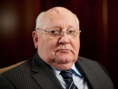 FILED - 21 November 2011, Berlin: USSR former president Mikhail Gorbachev takes part in a press conference. Photo: Jörg Carstensen/dpa
  (Foto de ARCHIVO)
21/11/2011 ONLY FOR USE IN SPAIN