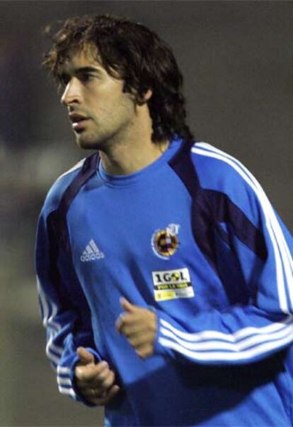 Raúl, durante uno de sus entrenamientos en Bruselas.