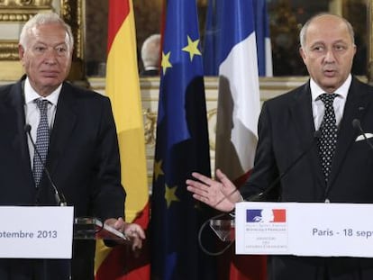 Margallo (izquierda), y su hom&oacute;logo franc&eacute;s, hoy en Par&iacute;s.
 