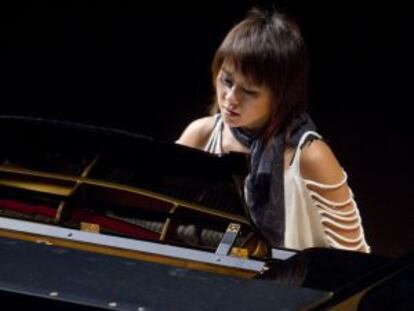 La pianista Yuja Wang durante una actuación en el Auditori de Barcelona.