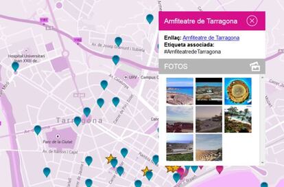 El mapa de Tarragona fet per 'instagramers'.