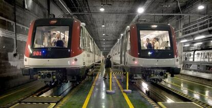Línea de montaje de trenes en la factoría de Alstom.